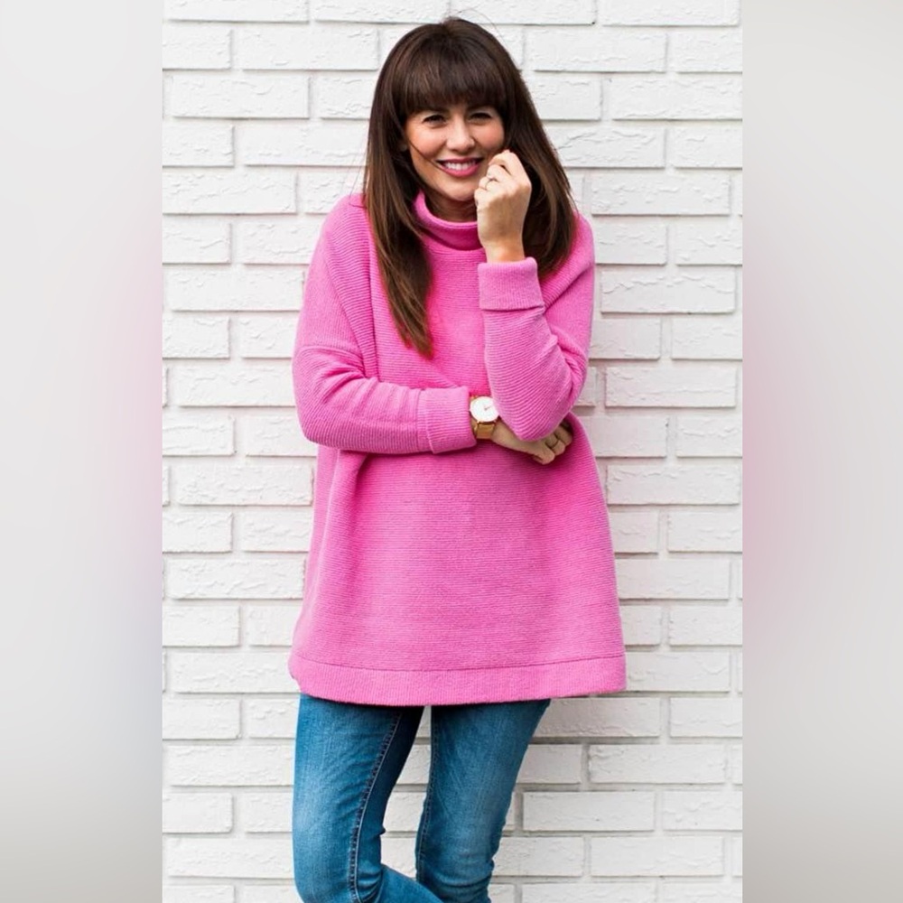 Free People $250 Slouchy Ottoman Sweater ELECTRIC PINK NWOT S - Picture 4 of 6